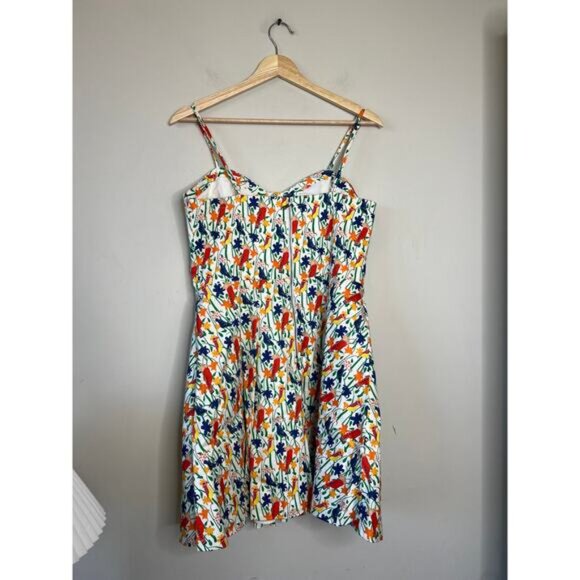 NWT Alice + Olivia Nella Bird Party Lined Faux Button White Mini Dress Size:10 - Picture 7 of 8